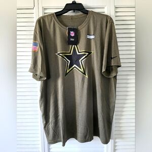 Dallas Cowboys NFL Salute To Service Men's Short Sleeve Shirt Camo Green Sz XXL